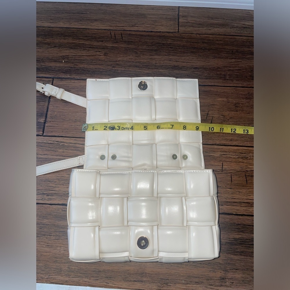 Fall bag 🔥 crossbody quilted Cream purse woven square bag bone chain strap bag - Picture 6 of 15